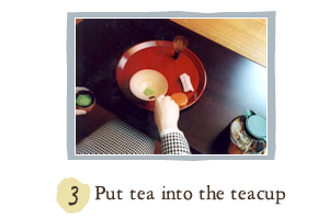 3. Put tea into the teacup